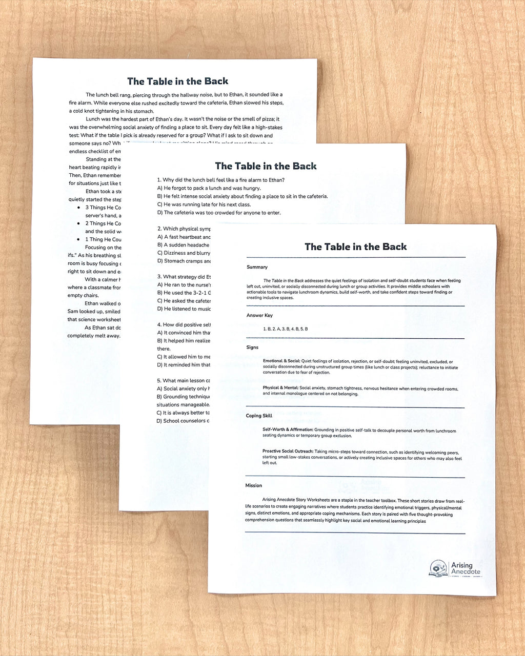 Anxiety in Middle School: 5 SEL Short Stories for 6th - 8th Grade | Social-Emotional Learning Activity