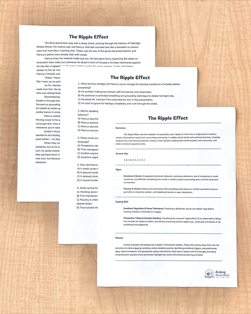 Anxiety in Middle School: 5 SEL Short Stories for 6th - 8th Grade | Social-Emotional Learning Activity