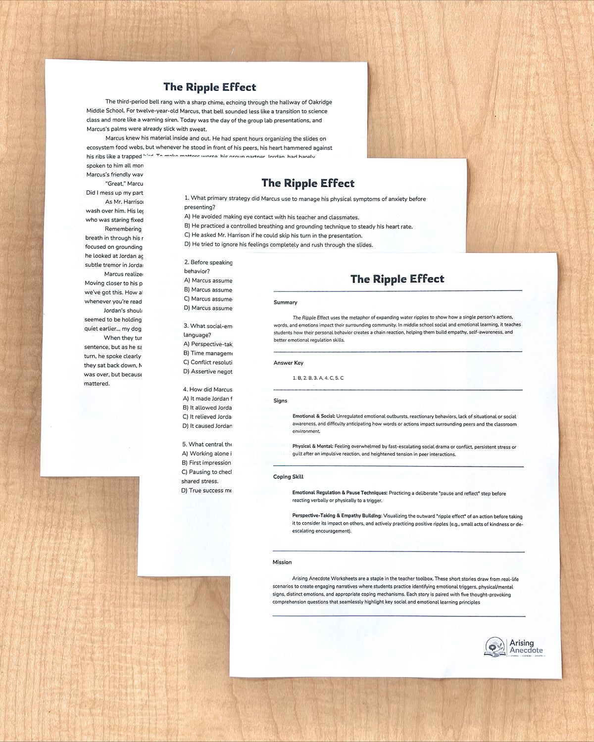 Anxiety in Middle School: 5 SEL Short Stories for 6th - 8th Grade | Social-Emotional Learning Activity