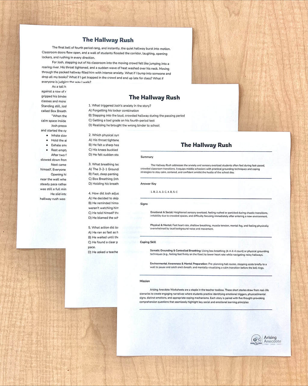 Anxiety in Middle School: 5 SEL Short Stories for 6th - 8th Grade | Social-Emotional Learning Activity